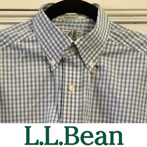 L.L. Bean Other - 3/$20 L.L. Bean no iron blue check button shirt S
